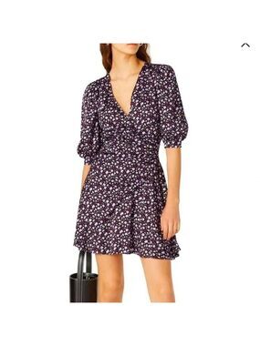 Chinti & Parker Floral Gabriel Mini Dress Black Purple Size 4